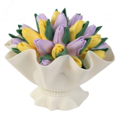 Светильник Букет тюльпанов Желто-сиреневый ULW-R07 T/3000K/150F/A со сменной лампой(в/к) E27 теплый белый свет (3000K) Плафон D150мм матовый Белое основание ТМ Светильник Букет тюльпанов Желто-сиреневый ULW-R07 T/3000K/150F/A со сменной лампой(в/к) E27 теплый белый свет (3000K) Плафон D150мм матовый Белое основание ТМ