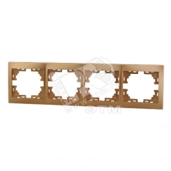 Мира Рамка х4 горизонтальная без вставки металлик золото Мира Рамка х4 горизонтальная без вставки металлик золото