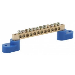 Шина N ноль на двух угловых изол ШНИ-8х12-14-У2-Синий Шина N ноль на двух угловых изол ШНИ-8х12-14-У2-Синий