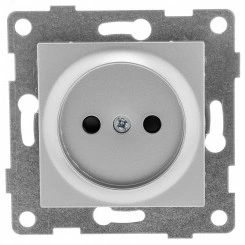 GUSI Ugra механизм розетки 1-ой б/з с з/ш,  скрытая  установка, 16А, 250В. Цвет серебро.
