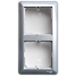 W59 коробка подъемная для наружного монтажа с рамкой 2-местная, матовый хром W59 коробка подъемная для наружного монтажа с рамкой 2-местная, матовый хром