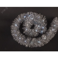 Гирлянда новогодняя светодиодная NGF-D043-01 мишура белая Гирлянда новогодняя светодиодная NGF-D043-01 мишура белая