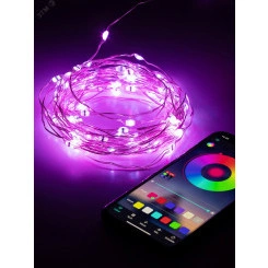 Гирлянда Нить с пультом, RGB, 10 м, 220 V, с таймер, с музыкой, с упр. через моб. прилож., длина провод ЕGNIG - PU-1 Гирлянда Нить с пультом, RGB, 10 м, 220 V, с таймер, с музыкой, с упр. через моб. прилож., длина провод ЕGNIG - PU-1