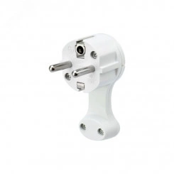 Вилка Евро угловая с з/к 16 А плоская за шкаф белая REXANT Вилка Евро угловая с з/к 16 А плоская за шкаф белая REXANT