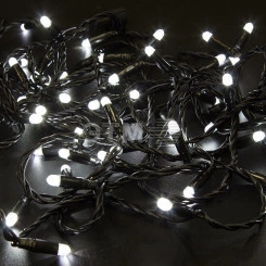 Гирлянда Нить 10 м, постоянное свечение, черный ПВХ, 24В, белый Гирлянда Нить 10 м, постоянное свечение, черный ПВХ, 24В, белый