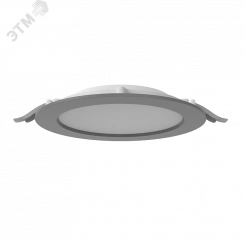 Светильник светодиодный DL-01 Slim 200 мм 30 Вт 4000 К CRI90 221х40 мм IP65/40 RAL7045 серый муар с рассеивателем опал, диммируемый по протоколу DALI