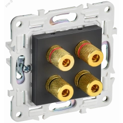 SKANDY Аудиорозетка 4-местная SK-A01T титан IEK