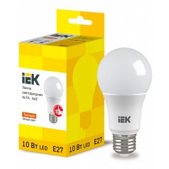 Лампа LED ALFA A60 груша 10Вт 230В 3000К E27 IEK