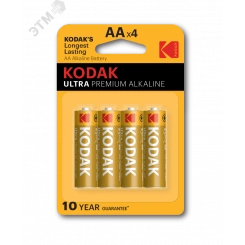 Батарейка Kodak LR6-4BL ULTRA PREMIUM Alkaline [ KAA-4 UD] (80/400/17600)