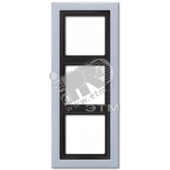 Рамка 3-я для горизонтальной/вертикальной установки Серия- LS-Design Материал- металл Цвет- алюминий Рамка 3-я для горизонтальной/вертикальной установки Серия- LS-Design Материал- металл Цвет- алюминий