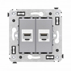 Avanti Компьютерная розетка RJ-45 без шторки в стену, кат.6А двойная,  Закаленная сталь