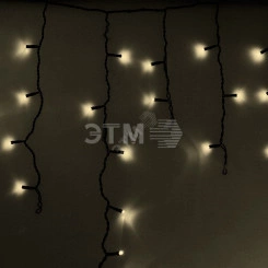 Гирлянда Айсикл Бахрома светодиодный, 2,4 х 0,6 м, черный провод, 230 В, диоды тёплый белый, 88 LED Гирлянда Айсикл Бахрома светодиодный, 2,4 х 0,6 м, черный провод, 230 В, диоды тёплый белый, 88 LED