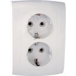 Елизавета Розетка 2 поста скрытая с заземлением белый РС16-762 Елизавета Розетка 2 поста скрытая с заземлением белый РС16-762