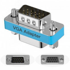 Адаптер переходник VGA 15M на VGA 15F, контакты никелированные