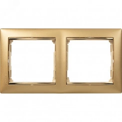 VALENA Рамка 2 поста горизонтальная матовое золото VALENA Рамка 2 поста горизонтальная матовое золото