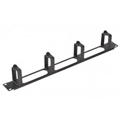 Органайзер кабельный горизонтальный с окнами 4 кольца 1U черный