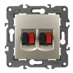 Розетка аудио двойная, Эра Elegance, шампань, 14-3112-04 Розетка аудио двойная, Эра Elegance, шампань, 14-3112-04