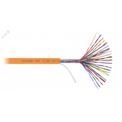 Кабель U/UTP 25 пар, Кат.3 (Класс C), 16МГц, одножильный, BC (чистая медь), 26AWG (0,405мм), полимерный материал нг(А)-HF, внутренний,  оранжевый, 305м