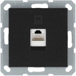 Интернет-розетка RJ45 с накладкой, цвет Антрацит Интернет-розетка RJ45 с накладкой, цвет Антрацит