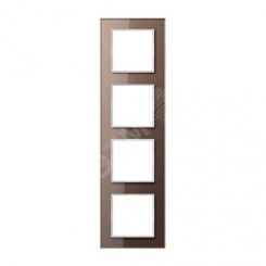 Рамка 4-я для горизонтальной/вертикальной установки  Серия- ACreation  Материал- стекло  Цвет- мокко