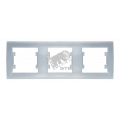 Рамка 3 поста Бриллиант горизонтальная серебро Рамка 3 поста Бриллиант горизонтальная серебро