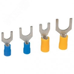 Наконечник вилочный НВИ 6-5 с изолированным фланцем желтый (50шт) Наконечник вилочный НВИ 6-5 с изолированным фланцем желтый (50шт)