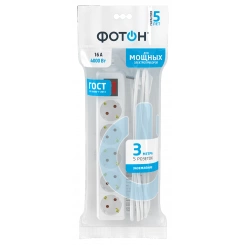 Удлинитель сетевой 16-35ЕS [1х5] 3м 16А с заземлением с выключателем Белый