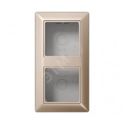 Коробка для накладного монтажа 2-я с негорючим основанием, в комплекте с рамкой для установки устройств и накладок серии A для горизонтальной/вертикальной установки Серия- AS500 Материал- дуропласт Цвет- шампань Коробка для накладного монтажа 2-я с негорючим основанием, в комплекте с рамкой для установки устройств и накладок серии A для горизонтальной/вертикальной установки Серия- AS500 Материал- дуропласт Цвет- шампань