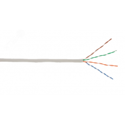 Кабель U/UTP 4 пары, Кат.5e, одножильный, CCA, внутренний, PVC, серый, 305м