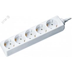 Удлинитель бытовой 5 розеток шнур 3м с заземлением 16А ПВС 3х1 Удлинитель бытовой 5 розеток шнур 3м с заземлением 16А ПВС 3х1