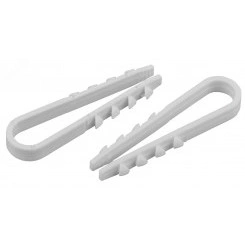 Дюбель-хомут для круглого кабеля 11-18мм белый (10шт) (250/8750) Дюбель-хомут для круглого кабеля 11-18мм белый (10шт) (250/8750)