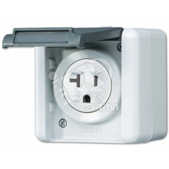 USA-стандарт NEMA, 2 полюса + заземление, 20А 125V~  для накладного монтажа