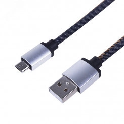 Кабель USB microUSB, Кабель в джинсовой оплетке, 18-4242,