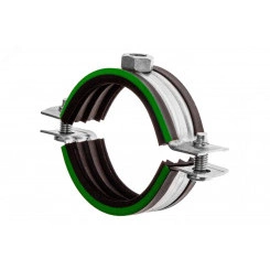 Хомут сантехнический Mayer д/труб 1/2' (20-24мм) гайка М8 и уплотн. с зел.полосой Хомут сантехнический Mayer д/труб 1/2' (20-24мм) гайка М8 и уплотн. с зел.полосой