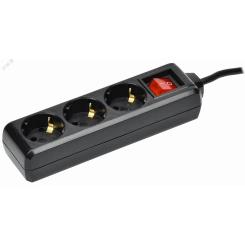 Удлинитель У03К 3 места с заземлением 5м 3х1мм2 16А 250В черный Удлинитель У03К 3 места с заземлением 5м 3х1мм2 16А 250В черный