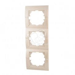 DERIY Рамка 3-ая вертикальная жемчужно-белая металлик