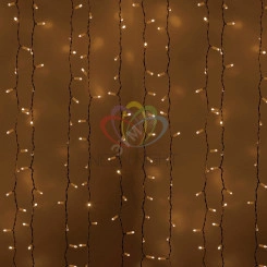 Гирлянда светодиодный Дождь 2х3 м, постоянное свечение, белый провод, 230 В, диоды тёплый белый Гирлянда светодиодный Дождь 2х3 м, постоянное свечение, белый провод, 230 В, диоды тёплый белый