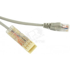 Патч-корд 110 тип-RJ45 2 пары Ethernet LSZH серый (2м)