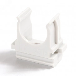Крепёж-клипса для труб Полистирол белая д20 Крепёж-клипса для труб Полистирол белая д20