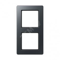 Рамка 2-я для горизонтальной/вертикальной установки Серия- AFlow Материал- термопласт. Цвет- матовый антрацит Рамка 2-я для горизонтальной/вертикальной установки Серия- AFlow Материал- термопласт. Цвет- матовый антрацит