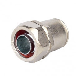 Муфта металлорукав DN=35-жесткая труба D=32мм IP66/IP67 никелированная латунь Муфта металлорукав DN=35-жесткая труба D=32мм IP66/IP67 никелированная латунь