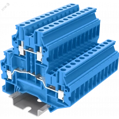 Клемма TU 2-уровневая винтовая, сечение 4 мм. кв., синяя
