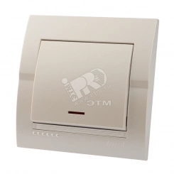 DERIY Выкл. с подсв. ПБТ белый DERIY Выкл. с подсв. ПБТ белый