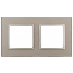 Рамка на 2 поста, стекло, Эра Elegance, шампань+шамп, 14-5102-04