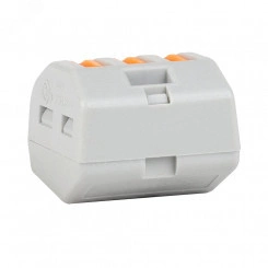 Клемма строительно-монтажная OptiKit СМК 222-413 с рычагом 3 отверстия 0,2-2,5(4,0)мм2 Клемма строительно-монтажная OptiKit СМК 222-413 с рычагом 3 отверстия 0,2-2,5(4,0)мм2