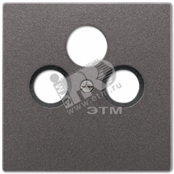 Накладка для телевизионной розетки (SAT-TV-FM)  Серия LS990  Материал- металл  Цвет- антрацит