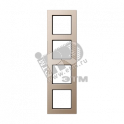 Рамка 4-я для горизонтальной/вертикальной установки  Серия- ACreation  Материал- дуропласт  Цвет-  шампань