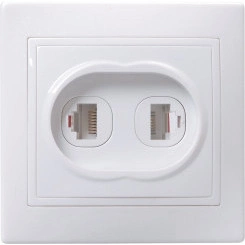 КВАРТА Розетка двойная компьютерная и телефонная белая КВАРТА Розетка двойная компьютерная и телефонная белая