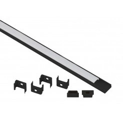 Комплект с накладным анодированным профилем 1506B 15х6мм, 2м, черный САВ262 Комплект с накладным анодированным профилем 1506B 15х6мм, 2м, черный САВ262