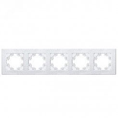 Рамка фактурная 5 постов универсальная UNIVersal Афина белая (еврослот) Рамка фактурная 5 постов универсальная UNIVersal Афина белая (еврослот)